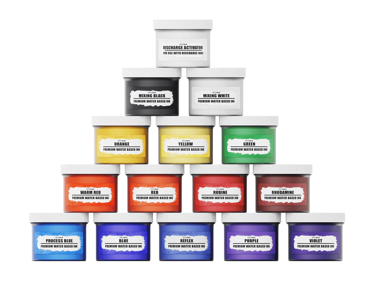 Ecotex® Water Based Screen Printing Ink Kit - 14 Colors - Screen Print Direct