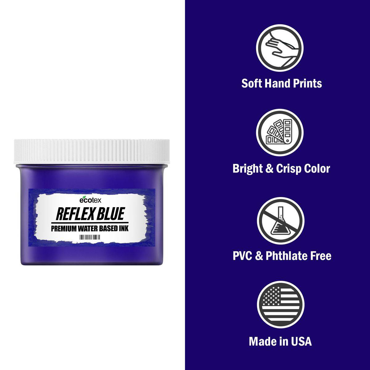 Ecotex® Water Based Ink Reflex Blue - Screen Print Direct