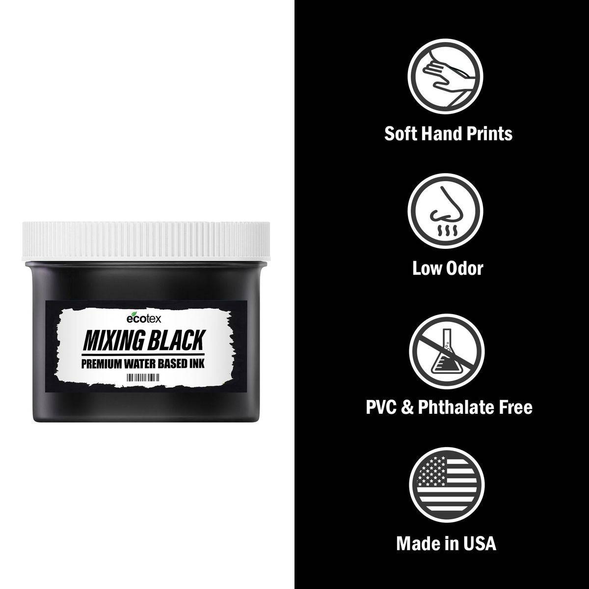 Ecotex® Water Based Screen Printing Ink Mixing Black - Screen Print Direct