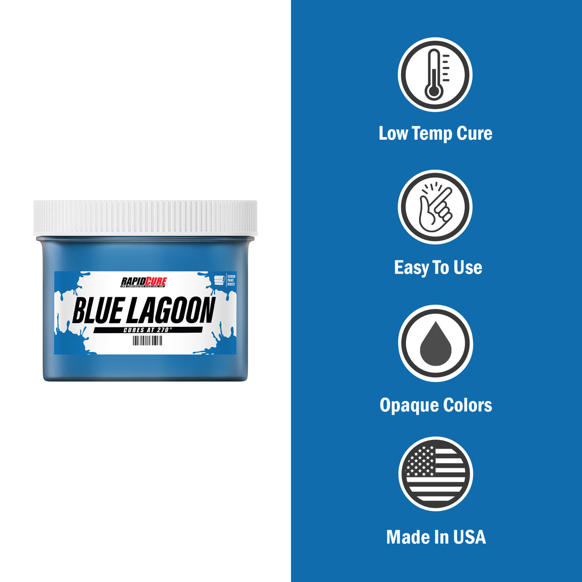 Rapid Cure Blue Lagoon Screen Printing Plastisol Ink - ScreenPrintDirect