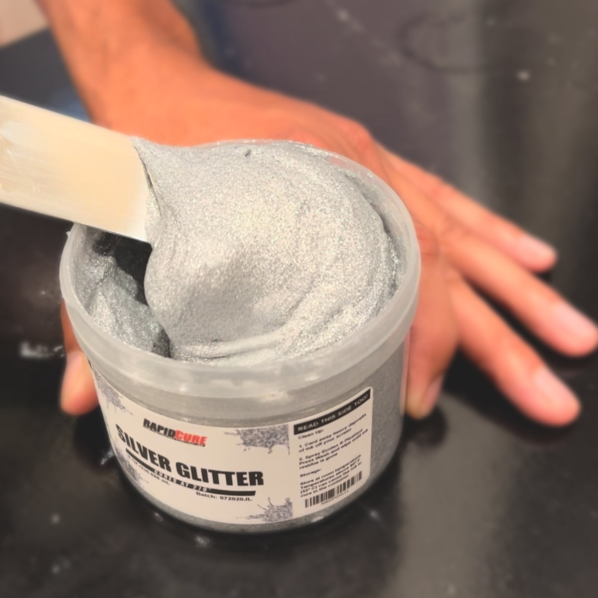 Rapid Cure Silver Glitter Screen Printing Plastisol Ink - ScreenPrintDirect