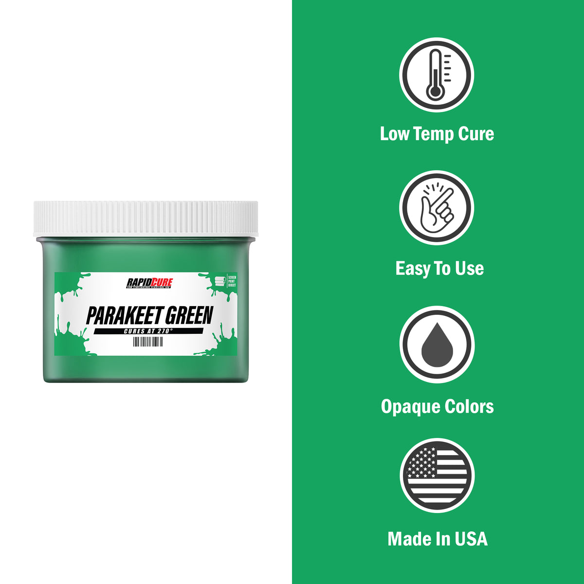 Rapid Cure Parakeet Green Screen Printing Plastisol Ink - ScreenPrintDirect