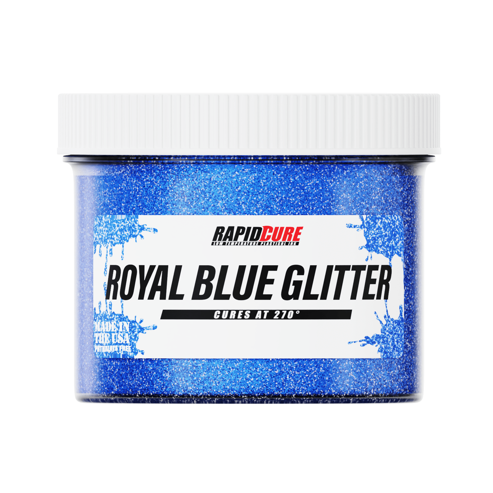 Rapid Cure Royal Blue Glitter Screen Printing Plastisol Ink Screen