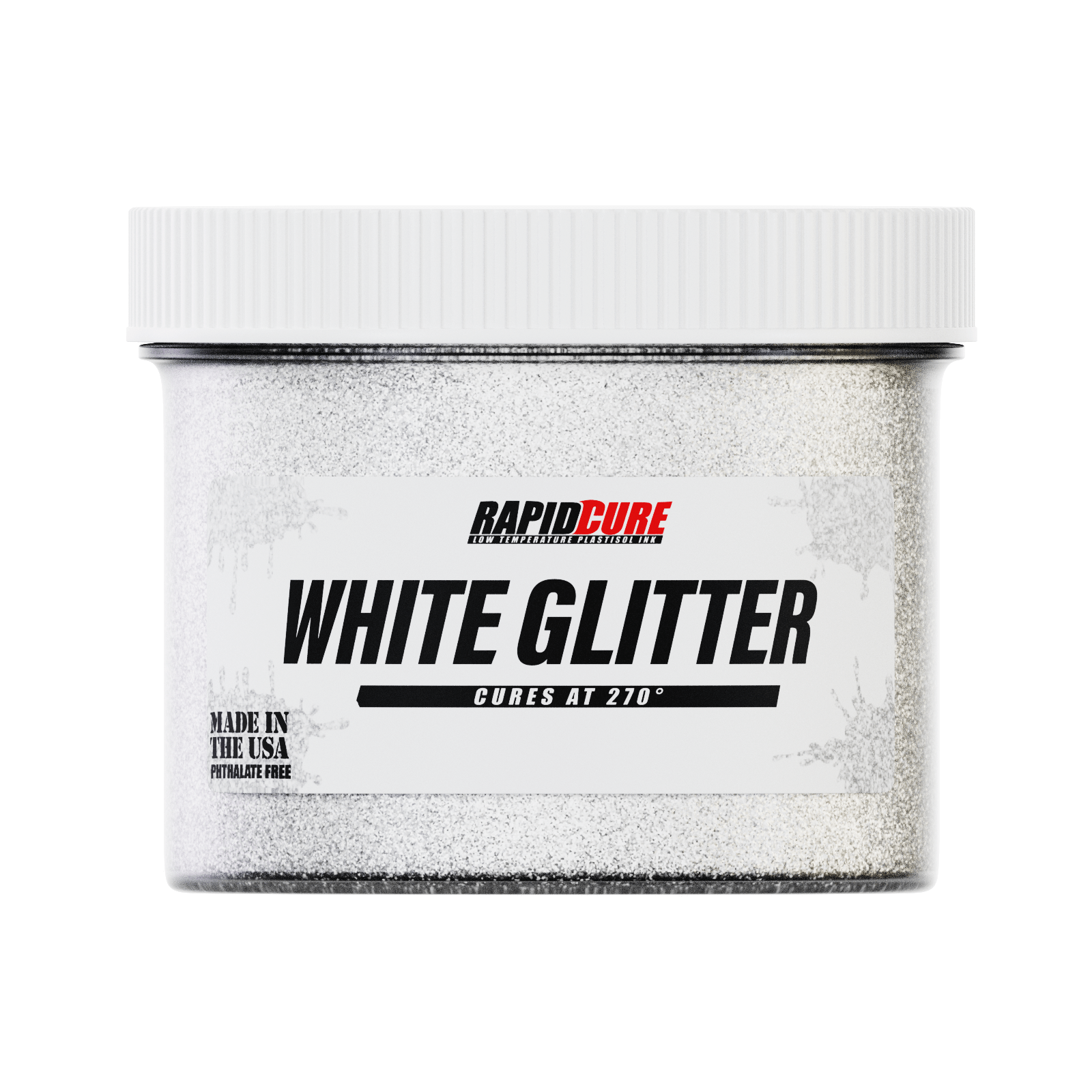 Rapid Cure White Glitter Screen Printing Plastisol Ink | Get It Now 5 Gallon
