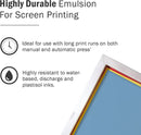 ecotex emulsion for screen printing, highly durable water resistant emulsion, screen printing supplies, screen print direct