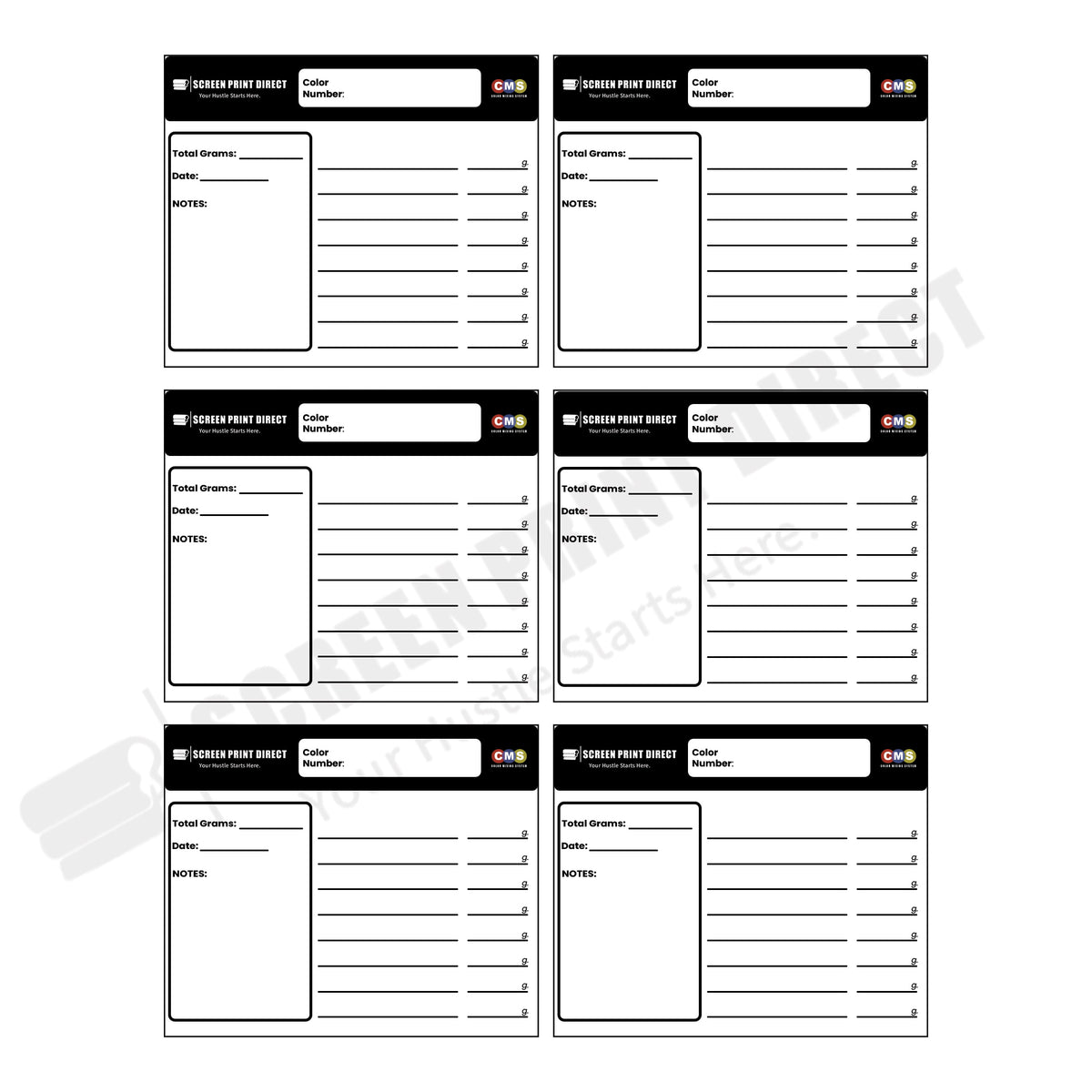 Color Mixing Label - ScreenPrintDirect
