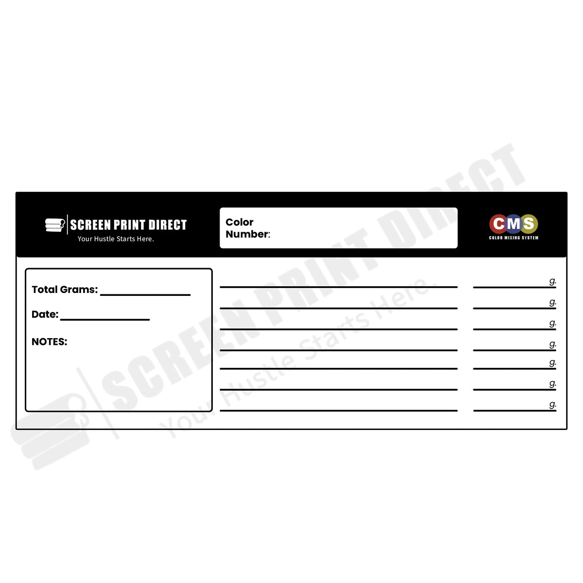 Color Mixing Label - ScreenPrintDirect