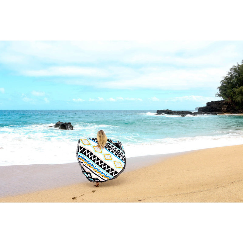 The Chella - Round Beach Towel with Fringe - ScreenPrintDirect