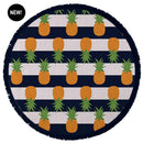 The Nautical Pineapple - Round Beach Towel with Fringe - ScreenPrintDirect