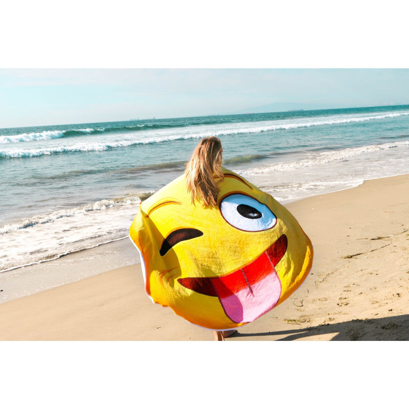 The Nice Bum - Round Emoji Beach Towel - ScreenPrintDirect