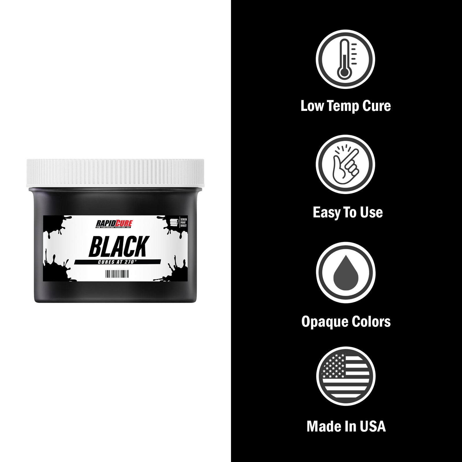Rapid Cure Black Screen Printing Plastisol Ink Screen Print Direct