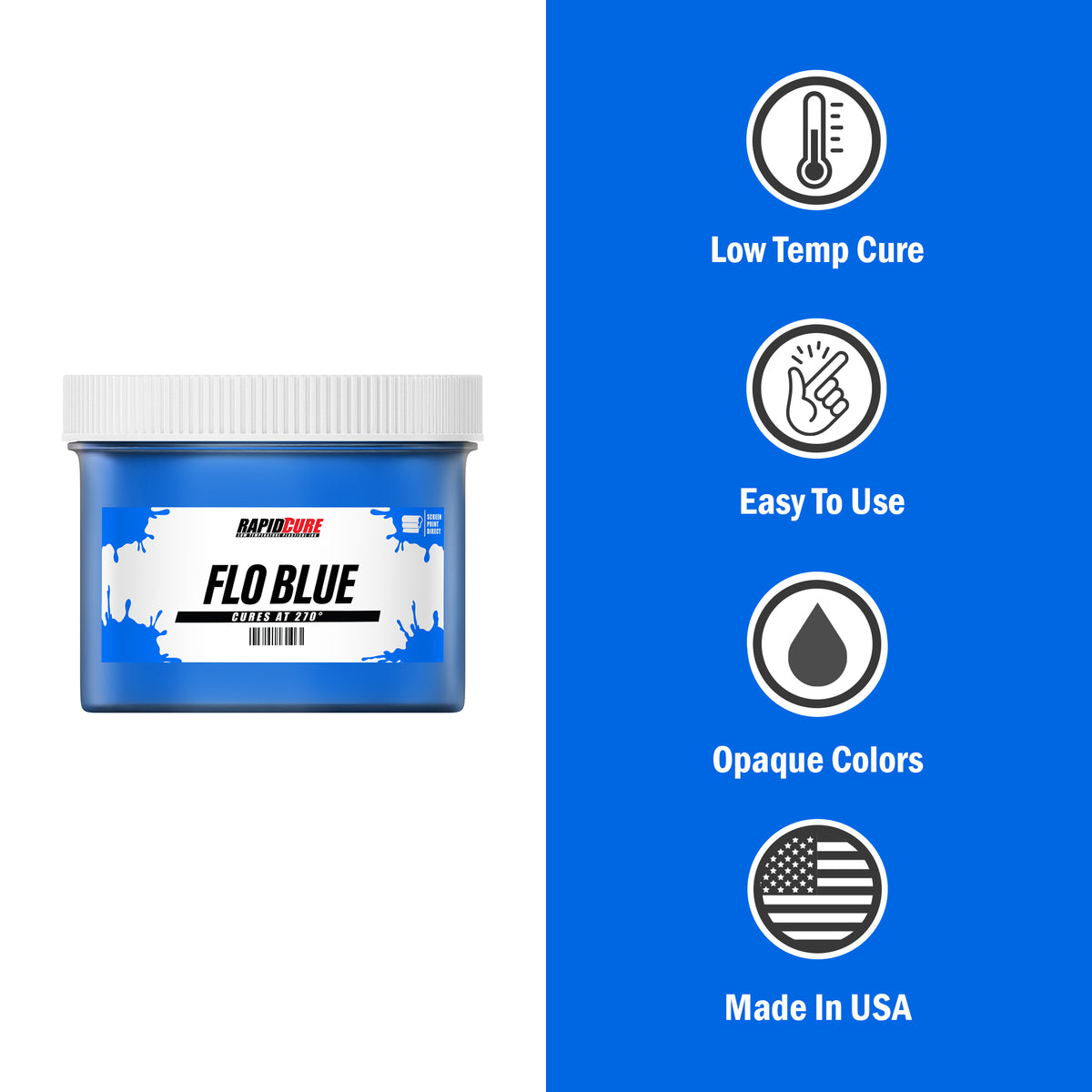 Rapid Cure Fluorescent Blue Screen Printing Plastisol Ink - ScreenPrintDirect