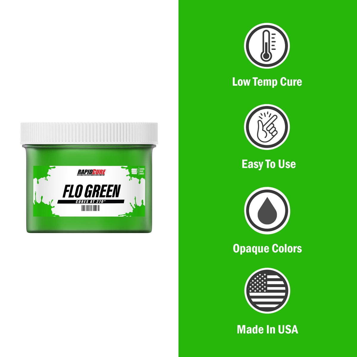 Rapid Cure Fluorescent Green Screen Printing Plastisol Ink - ScreenPrintDirect