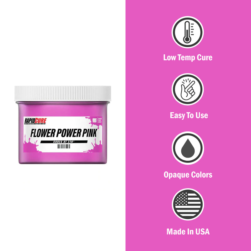 Rapid Cure Flower Power Pink Screen Printing Plastisol Ink - ScreenPrintDirect
