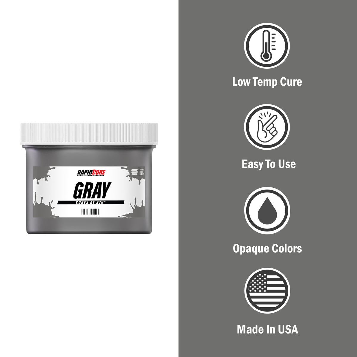Rapid Cure Gray Screen Printing Plastisol Ink - ScreenPrintDirect