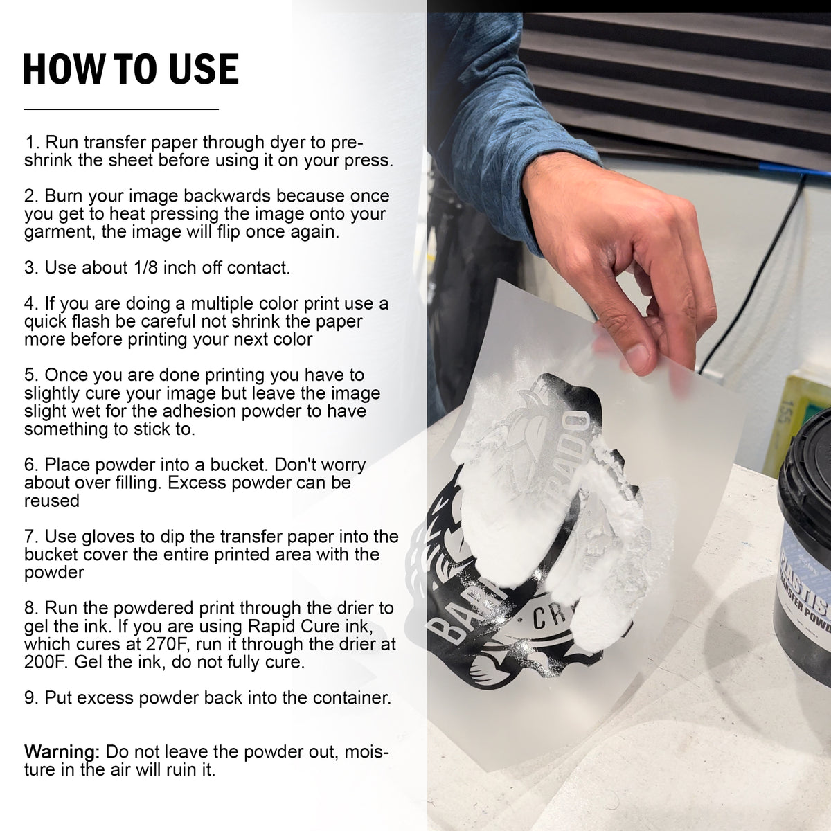 Ecotex® Screen Printing Plastisol Transfer Powder - ScreenPrintDirect