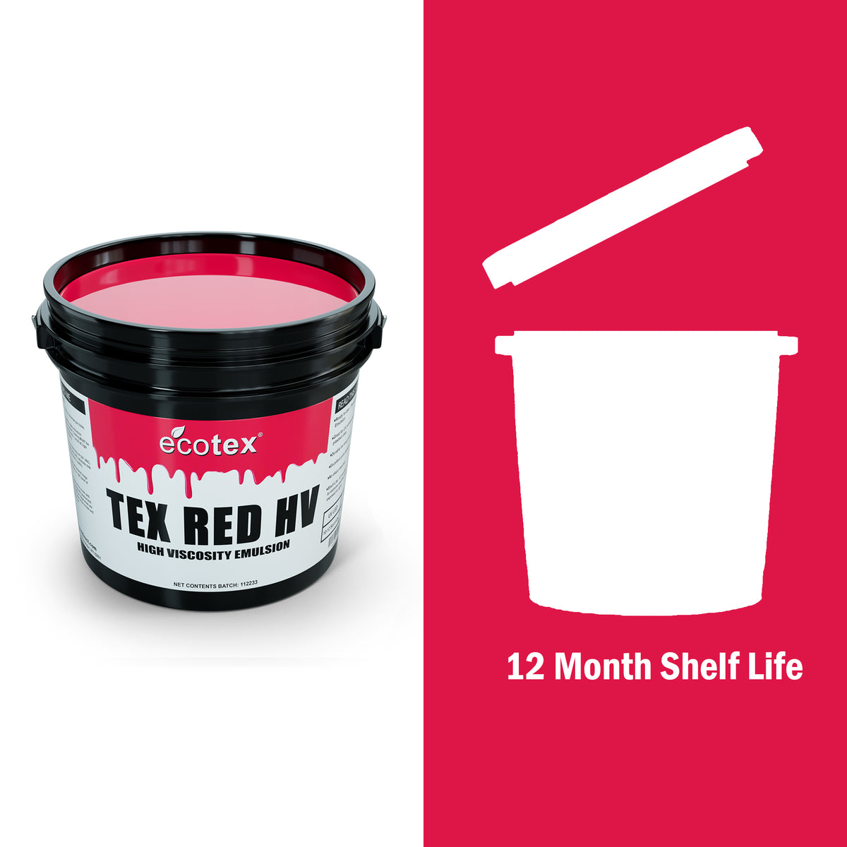 Ecotex® Textile Red High Viscosity Screen Printing Emulsion - ScreenPrintDirect