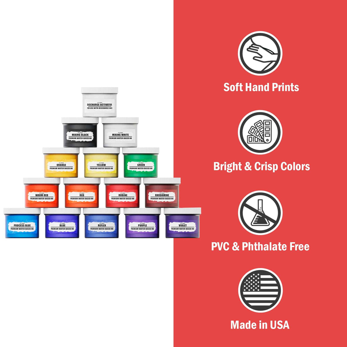 Ecotex® Water Based Screen Printing Ink Kit - 14 Colors - Screen Print Direct