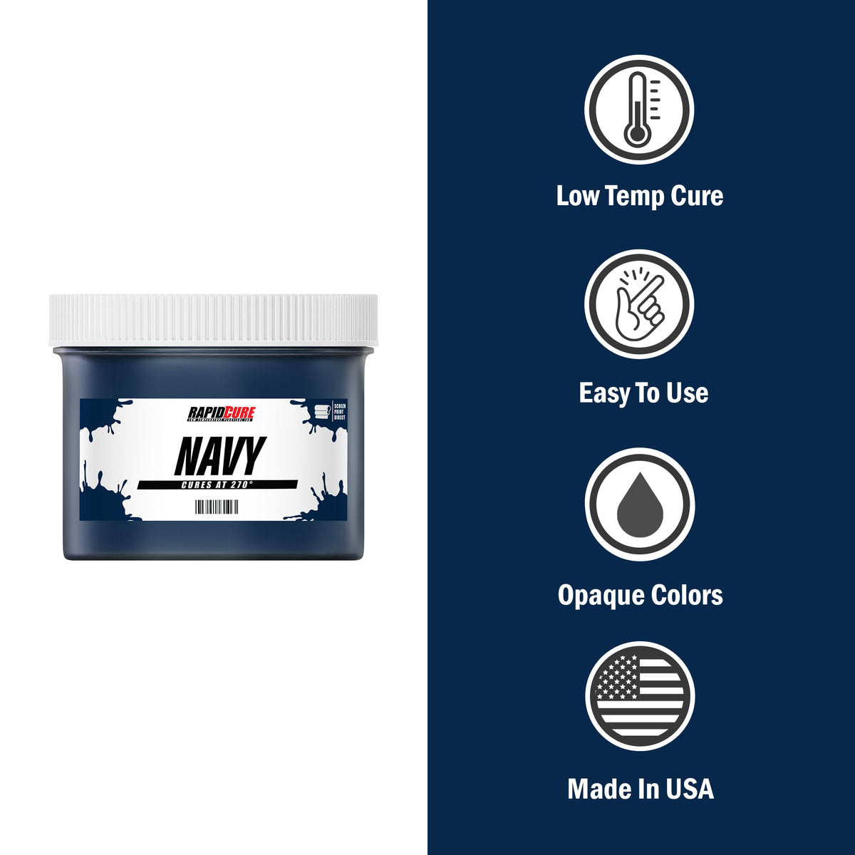 Rapid Cure Navy Screen Printing Plastisol Ink - ScreenPrintDirect