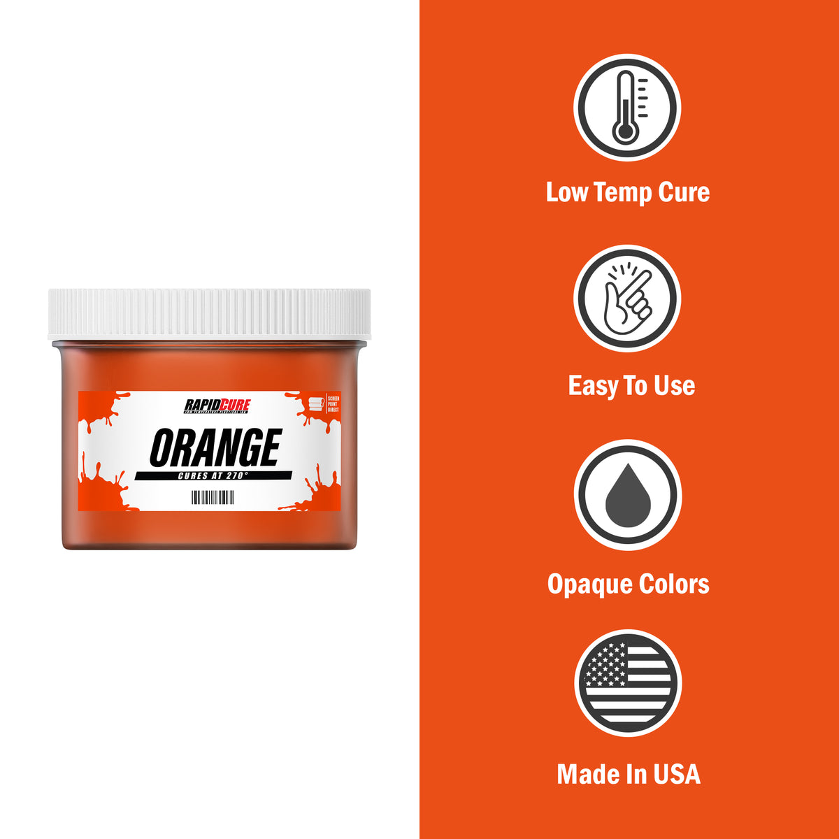 Rapid Cure Orange Screen Printing Plastisol Ink - ScreenPrintDirect