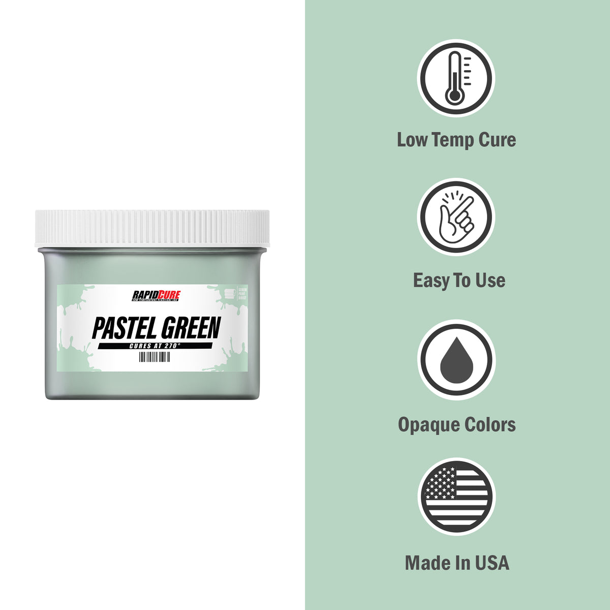 Rapid Cure Pastel Green Screen Printing Plastisol Ink - ScreenPrintDirect