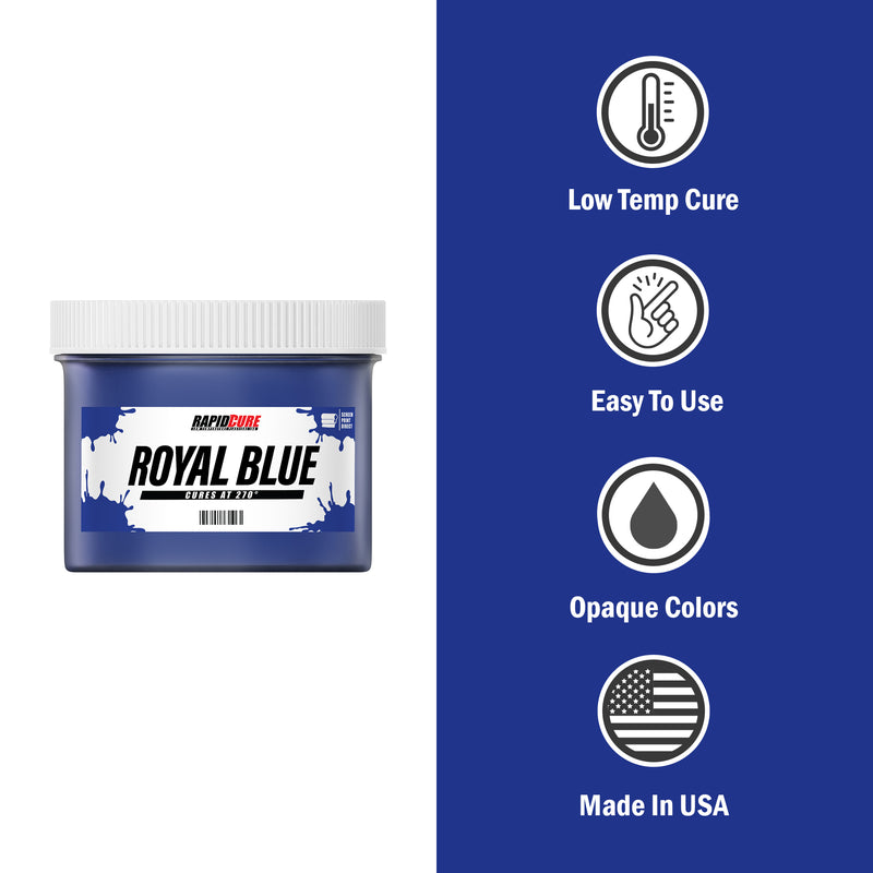Rapid Cure Royal Blue Plastisol Ink for Screen Printing Low Temperature Fast Curing Ink by Screen Print Direct (5 Gallon - 640 oz.)