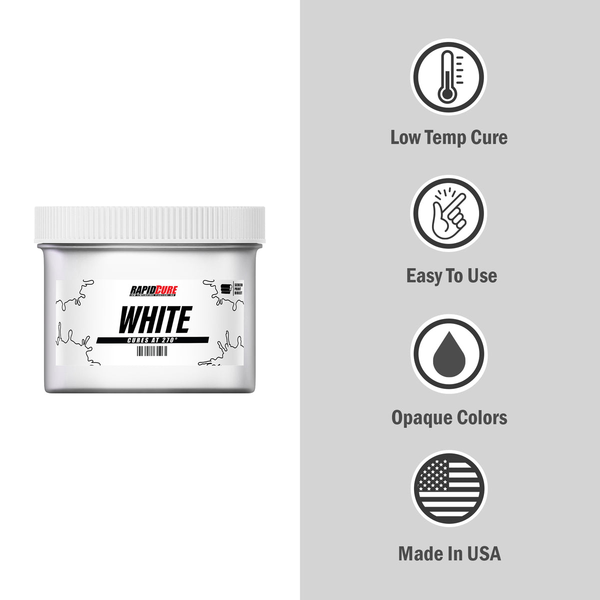 Rapid Cure White Screen Printing Plastisol Ink - ScreenPrintDirect
