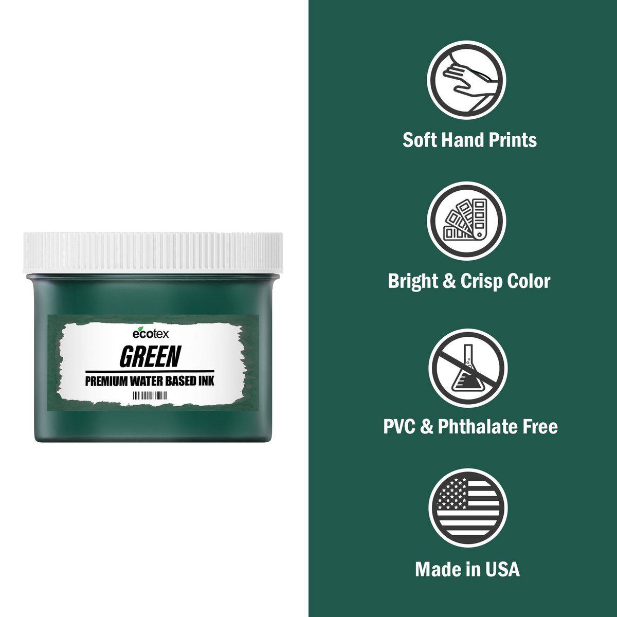 Ecotex® Water Based Screen Printing Ink Green - Screen Print Direct