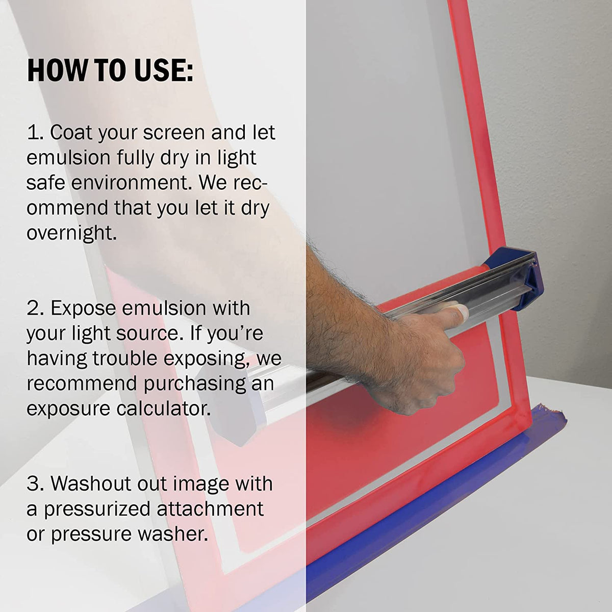 how to use ecotex screen printing emulsion, screen printing supplies, screen print direct
