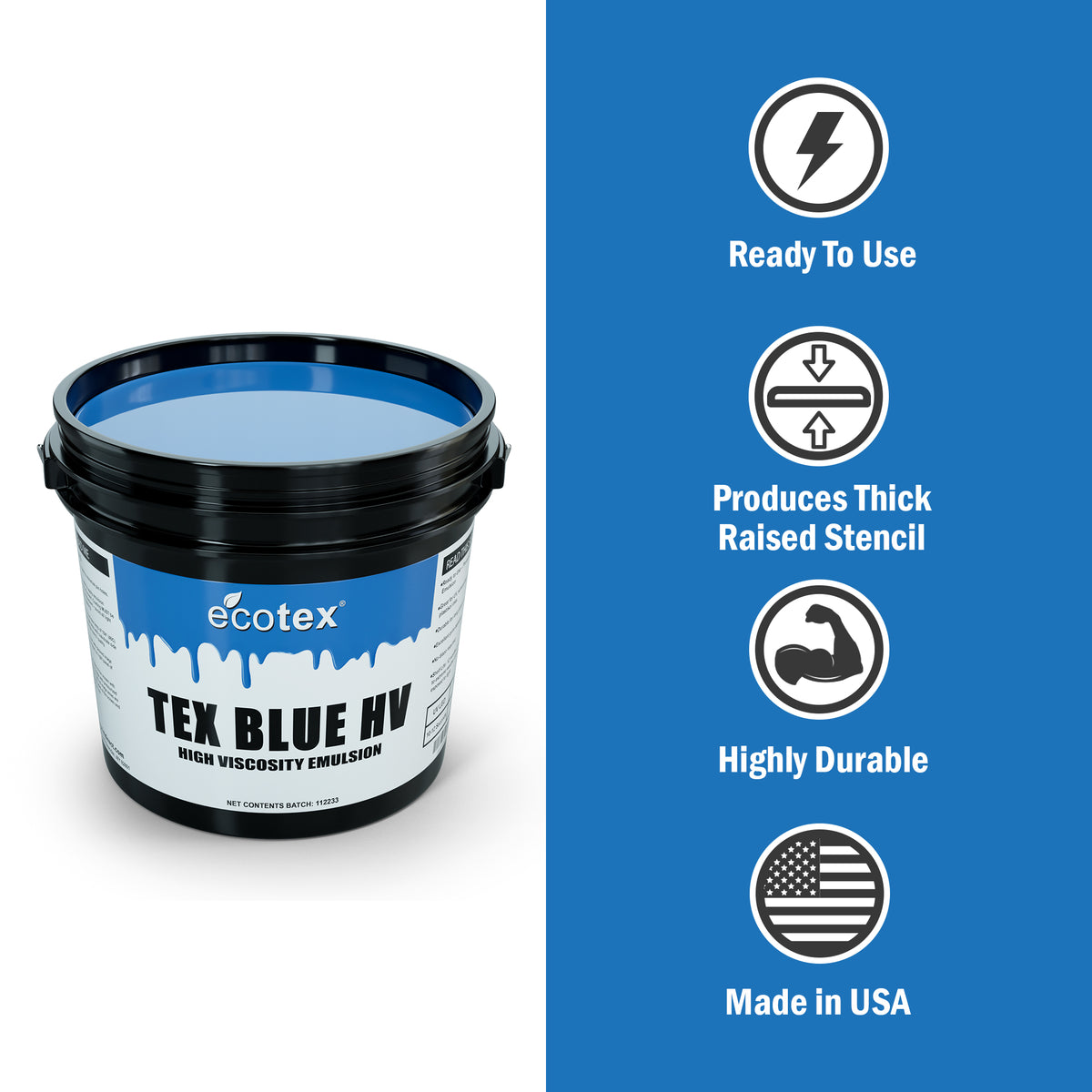 Ecotex® Textile Blue High Viscosity Screen Printing Emulsion - ScreenPrintDirect