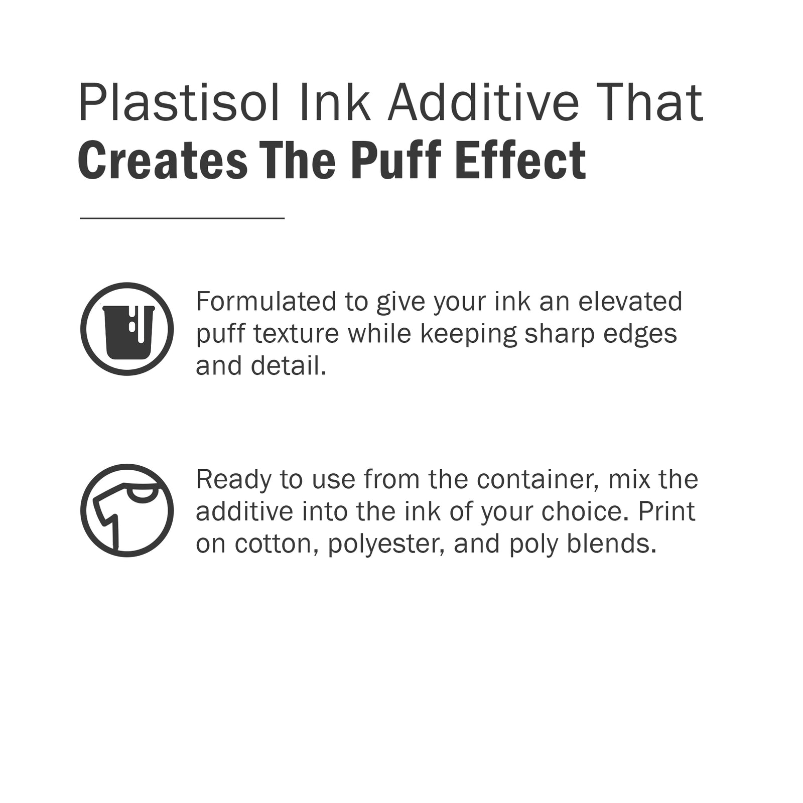 Rapid Cure Screen Printing Puff Additive | Screen Print Direct