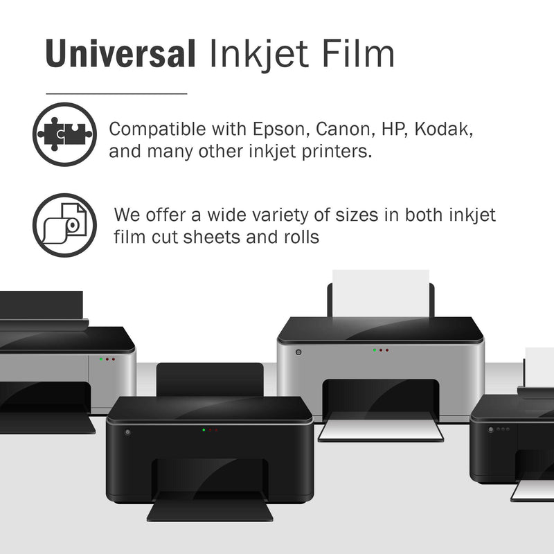 13x19，Waterproof Inkjet Instant-Dry Screen Printing Transparency Film 100  sheets