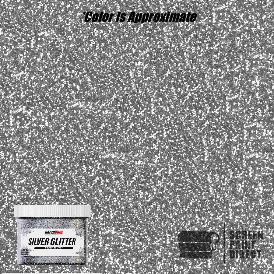 Rapid Cure Silver Glitter Screen Printing Plastisol Ink - Screen Print Direct