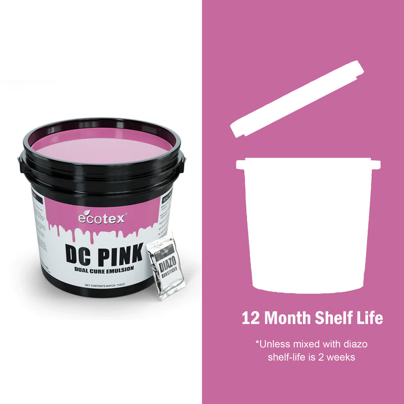 dual cure pink two part emulsion, diazo photo emulsion, long lasting emulsion 