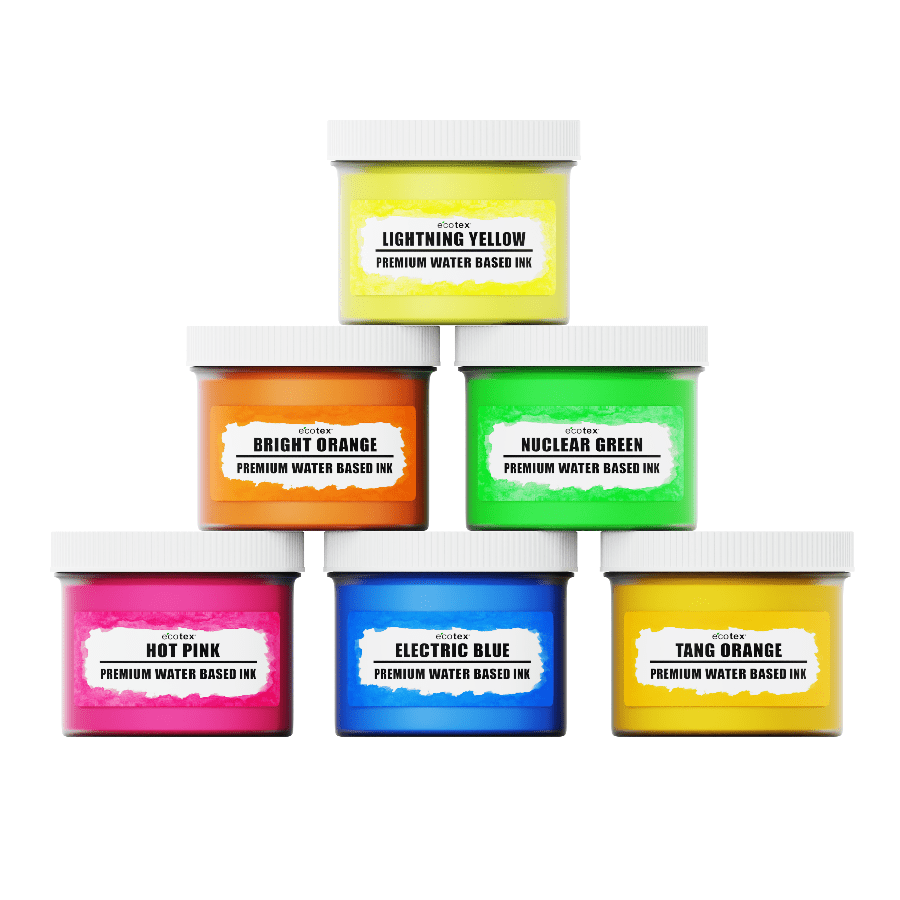 ScreenPrintDirect Water Based Ink Ecotex® Water Based Ink Kit - Fluorescent Water Based Discharge Ink Kit Ecotex® Fluorescent Water Based Discharge Ink Kit screen-printing-supplies