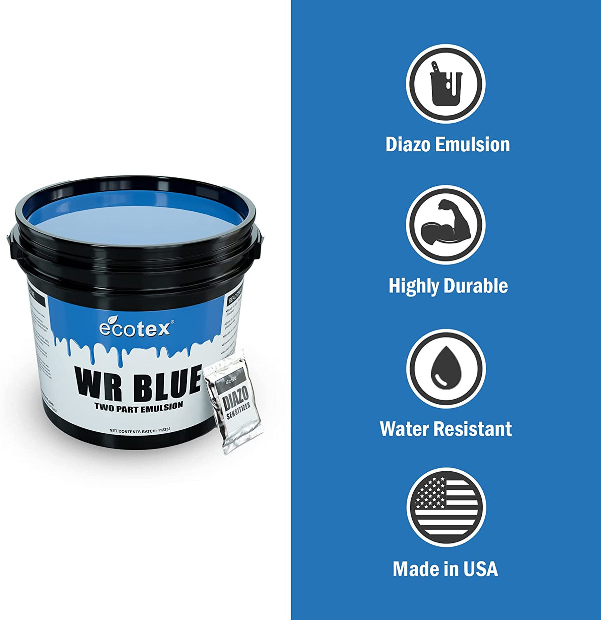 ecotex emulsion for screen printing, screen printing supplies, screen print direct 